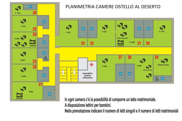 planimetria camere ostello